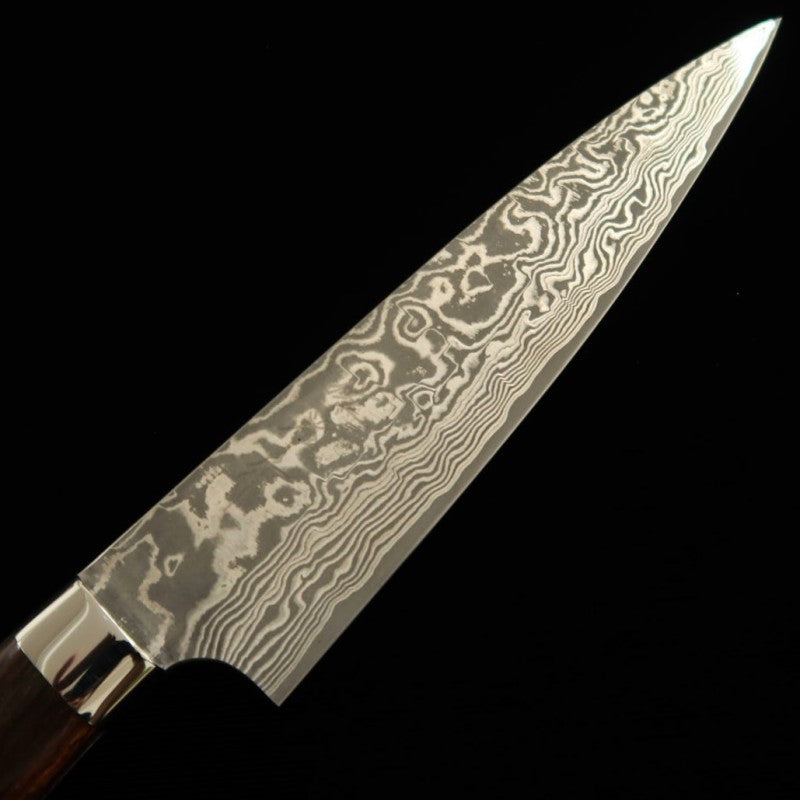 佐治武士 SAJI TAKESHI R2 黒染めダマスカス ペティ アイアンウッド (135/150mm)