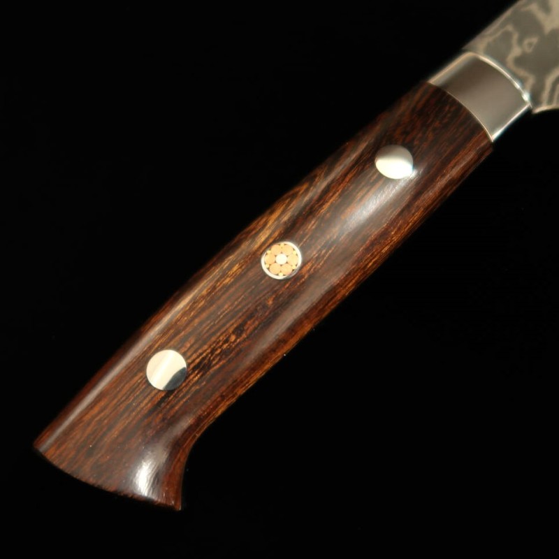 佐治武士 SAJI TAKESHI R2 黒染めダマスカス ペティ アイアンウッド (135/150mm)