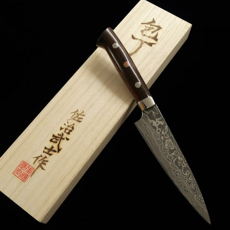 SAJI TAKESHI Petty R2 Damascus Ironwood (135/150mm)