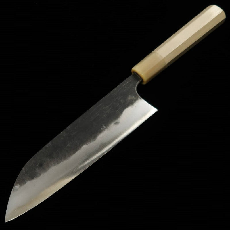 三浦 MIURA 白紙一号 黒打 三徳 白水牛八角柄 (180mm)