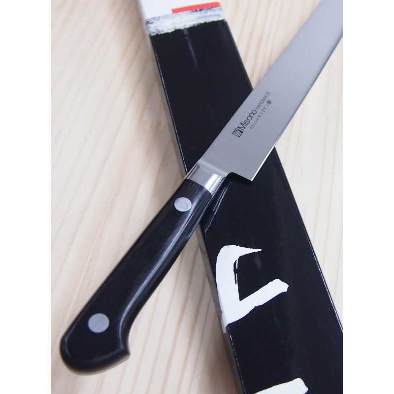 Sujihiki MISONO molibdênio cabo em madeira compensada preta (240mm)