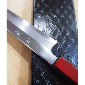 KAGEKIYO Shirogami n.º 1 Laca roja urushi Cuchillo kiritsuke yanagiba (300 mm)
