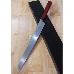 KAGEKIYO Shirogami n.º 1 Laca roja urushi Cuchillo kiritsuke yanagiba (300 mm)
