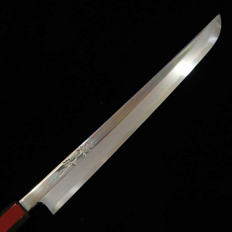 景清 KAGEKIYO 白紙一号 漆赤呂 剣柳刃 (300mm)