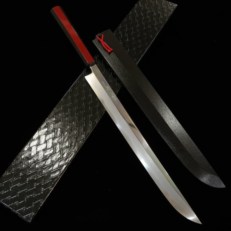 景清 KAGEKIYO 白紙一号 漆赤呂 剣柳刃 (300mm)