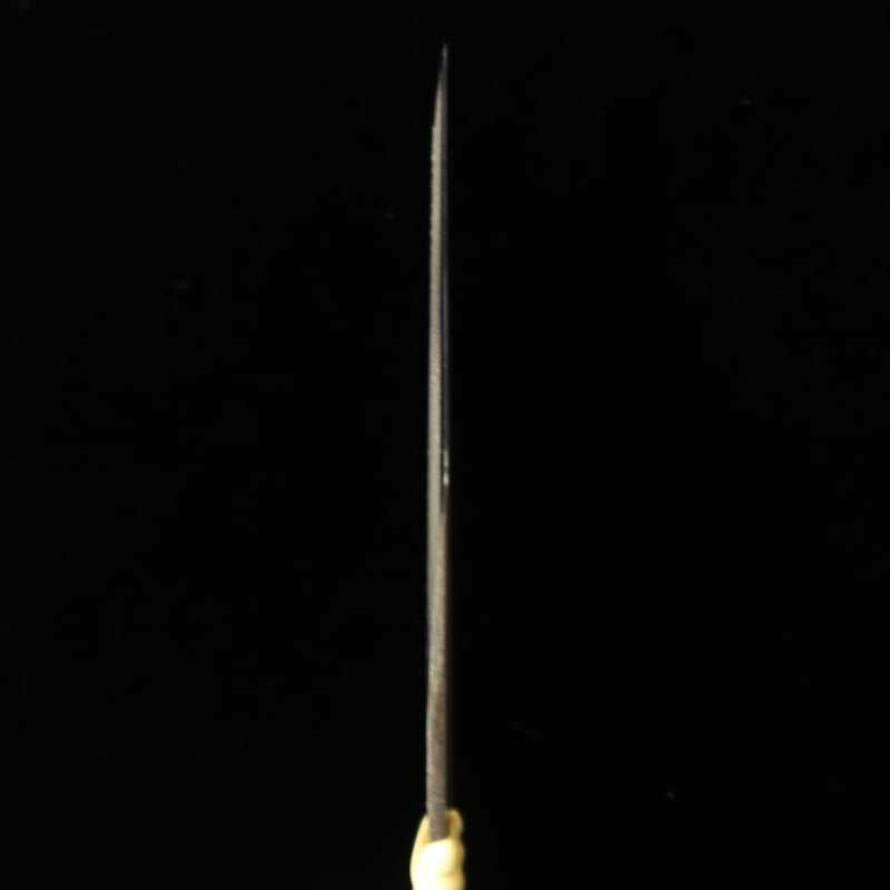 Couteau kiridashi, acier Blue Paper n°2, forme pistolet, manche en rotin (24/30 mm)
