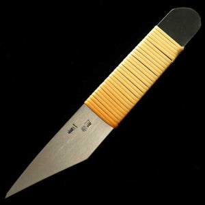 Petit couteau kiridashi, Acier Ao-gami n°2, Manche entrelacs de glycine (24/30mm)