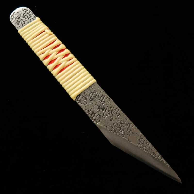 Couteau kiridashi, acier bleu super, manche en rotin (24/30mm)