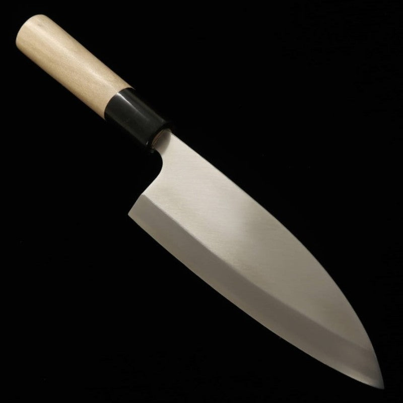 三浦 MIURA 出刃 モリブデン鋼 霞仕上げ 朴柄 (150-180mm)