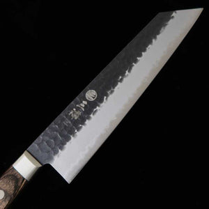 三浦 MIURA 青紙スーパー 黒鎚目 切付 鍔付焦茶ハンドル (210mm)