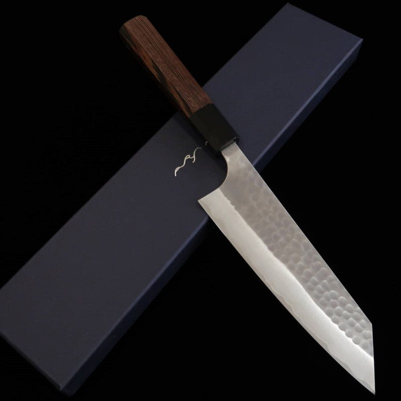 ANRYU Bunka Blue Steel No. 2 Hammered Wenge Octagonal Handle (170mm)