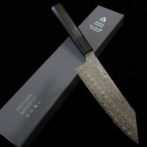 Nigara Hamono NIGARA Bunka SG2 Motif sombre Damas Manche en ébène et corne de buffle (180 mm)