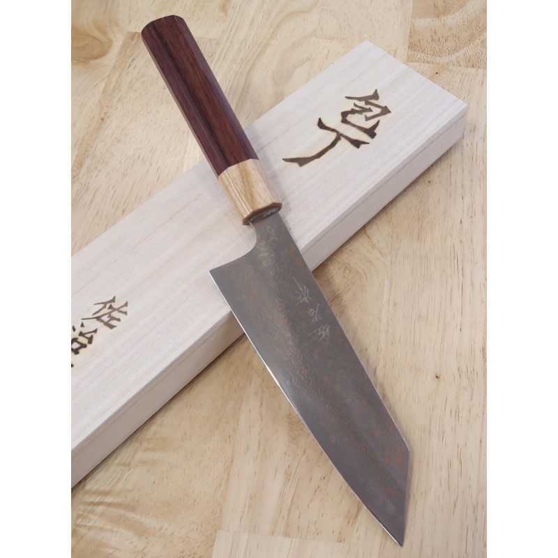 佐治武士 SAJI TAKESHI VG10 有色ダマスカス 文化包丁 紫檀八角柄 (165mm)