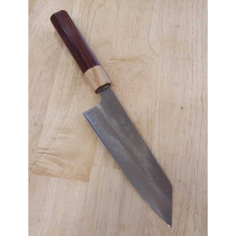 佐治武士 SAJI TAKESHI VG10 有色ダマスカス 文化包丁 紫檀八角柄 (165mm)