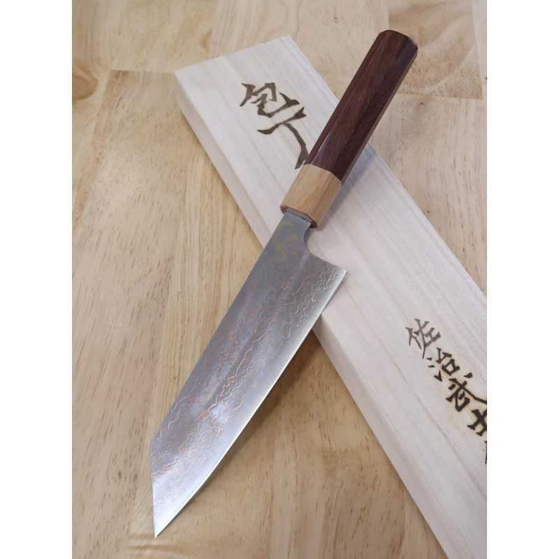 佐治武士 SAJI TAKESHI VG10 有色ダマスカス 文化包丁 紫檀八角柄 (165mm)