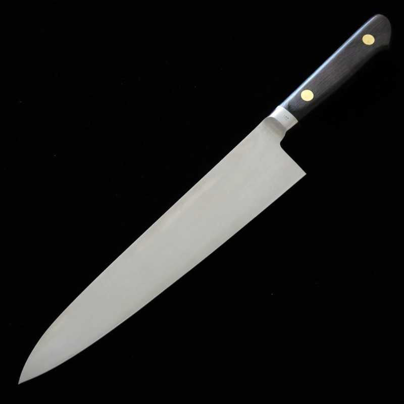ミソノMISONO EUカーボン 彫刻入 牛刀 黒合板柄 (210mm)