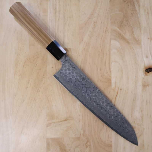 二唐刃物鍛造所 NIGARA SG2 暗紋 牛刀 チーク八角柄 (210/240mm)