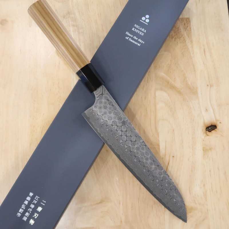 Forge Nigara Hamono NIGARA Motif sombre Gyuto SG2, manche octogonal en teck (210/240 mm)