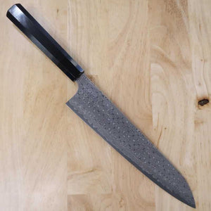 Forge Nigara Hamono NIGARA Motif sombre Gyuto SG2, manche octogonal en ébène (210-270 mm)
