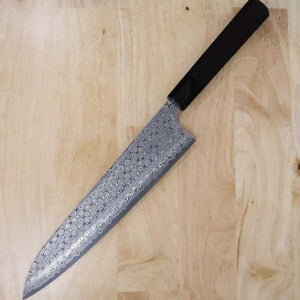 Forge Nigara Hamono NIGARA Motif sombre Gyuto SG2, manche octogonal en ébène (210-270 mm)