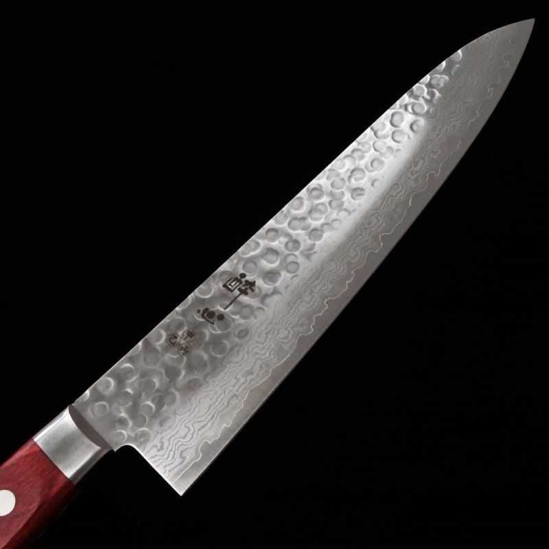 SUISIN, couteau de chef, manche vin, fourreau en magnolia - série Reiran - (210 mm)