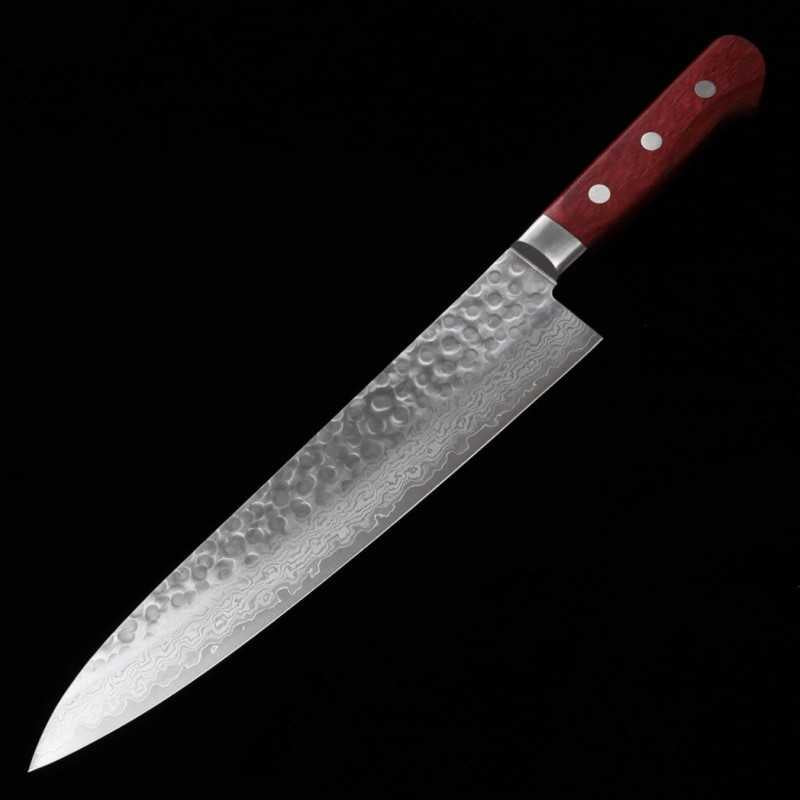 SUISIN Gyuto manche vin, fourreau en bois de magnolia - motif Asanoha - (210mm)
