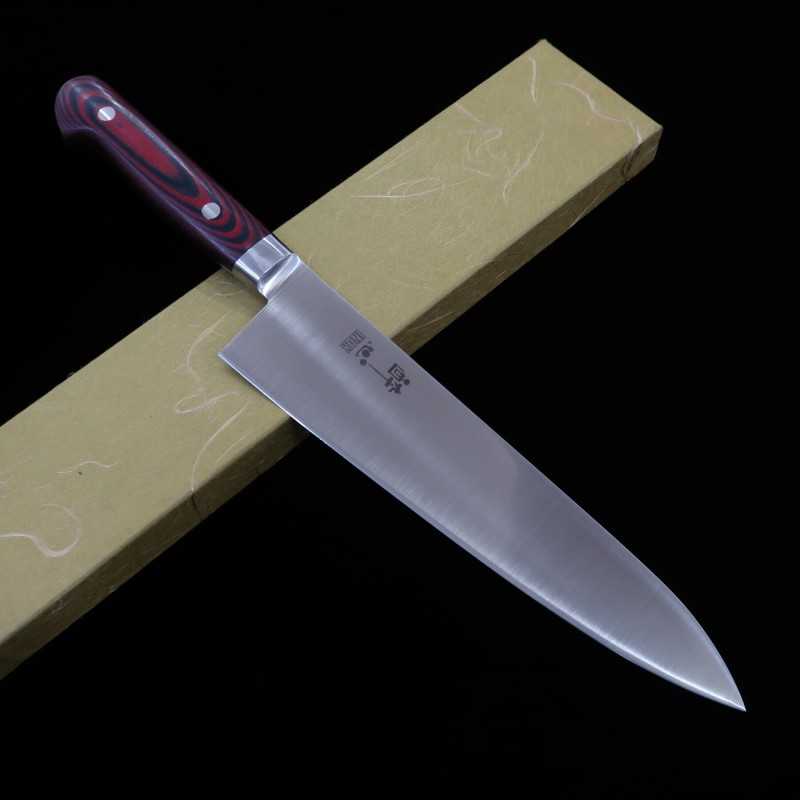 Suisin INOX PREMIUM gyuto, mango de micarta rojo/negro (210/240 mm)