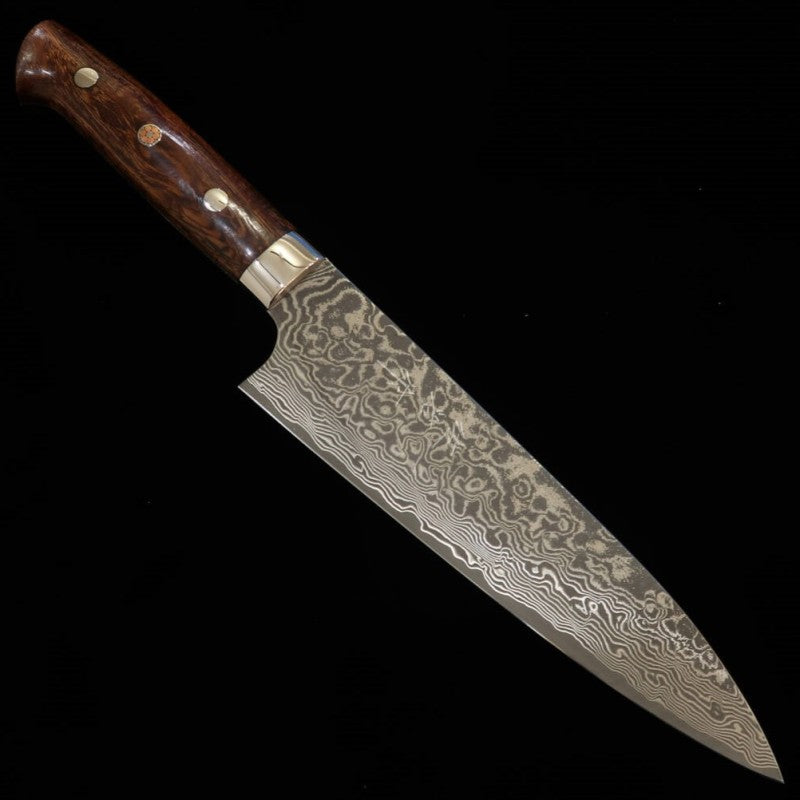 佐治武士SAJI TAKESHI 牛刀 R2  黒染めダマスカス アイアンウッド（180-240mm）