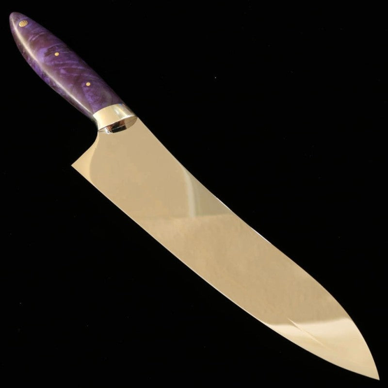 Gyuto Asurah x Miura VG10 Acabamento Espelhado Cabo Personalizado Azul  (210mm)