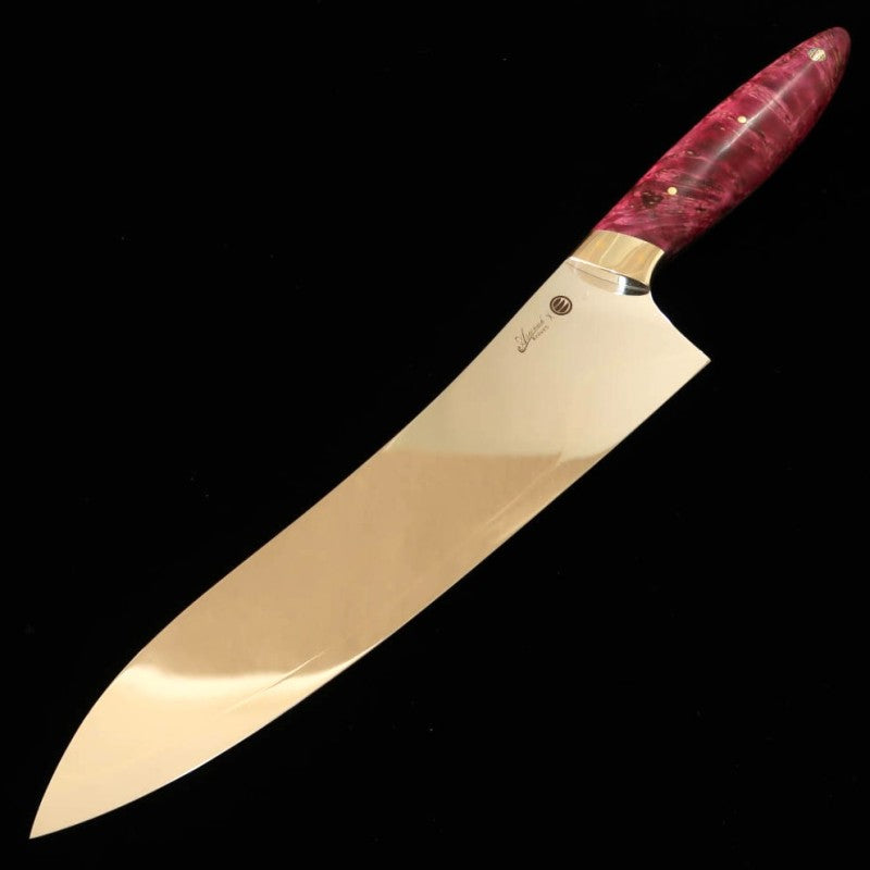 Asurah Knives × MIURA VG10 Finition miroir Manche personnalisé rouge Gyuto (210mm)