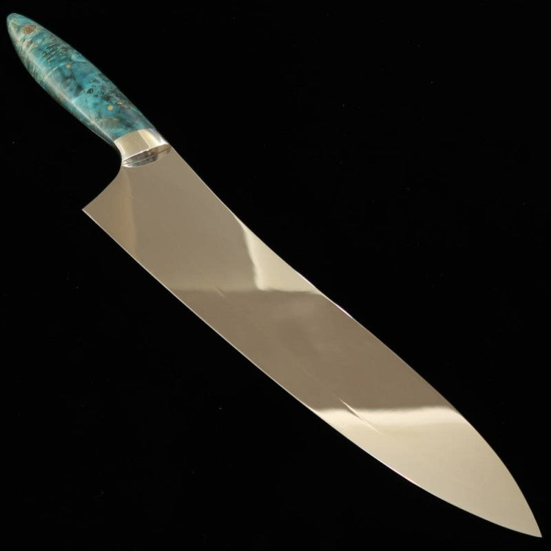 Gyuto Asurah x Miura VG10 Acabamento Espelhado Cabo Personalizado  Verde (240mm) 