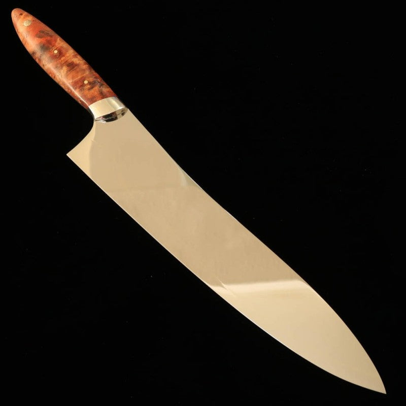 Gyuto Asurah x Miura VG10 Acabamento Espelhado Cabo Personalizado Laranja (240mm)