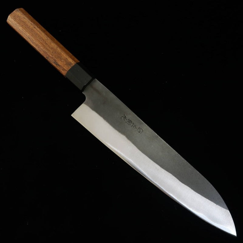 Hidari Yorimitsu - Gyuto de Aço Aogami #1, acabamento kuro-uchi, cabo de madeira de ferro (210mm)