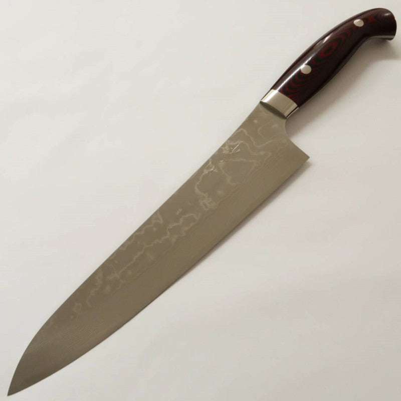 Gyuto YUTA KATAYAMA “Akatsuki” SG2 Damasco, mango de micarta (210/240 mm)