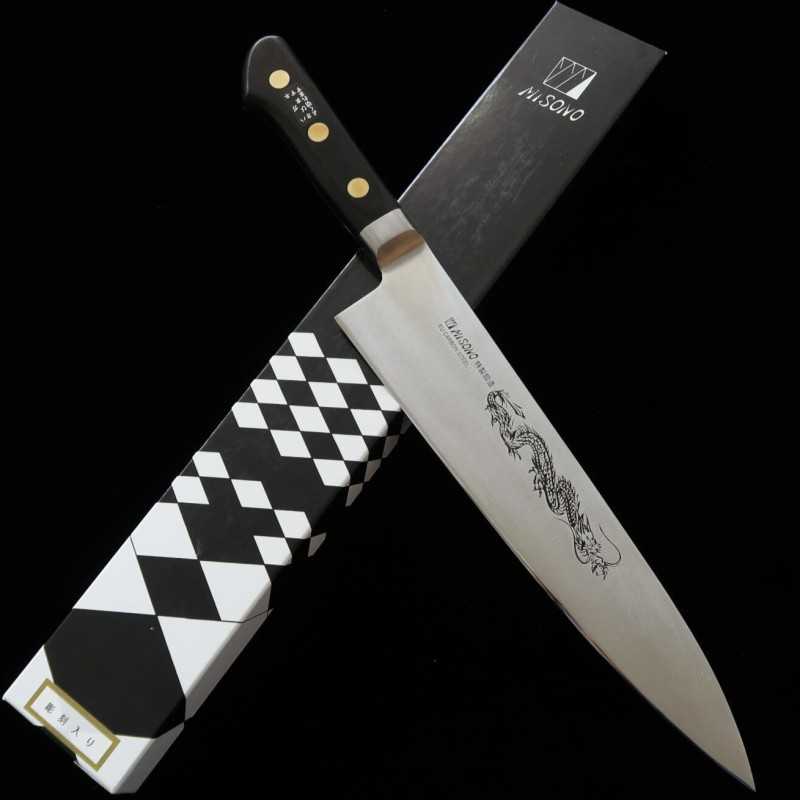 Misono Gyuto EU Carbon with Dragon Engraving (240-300mm)