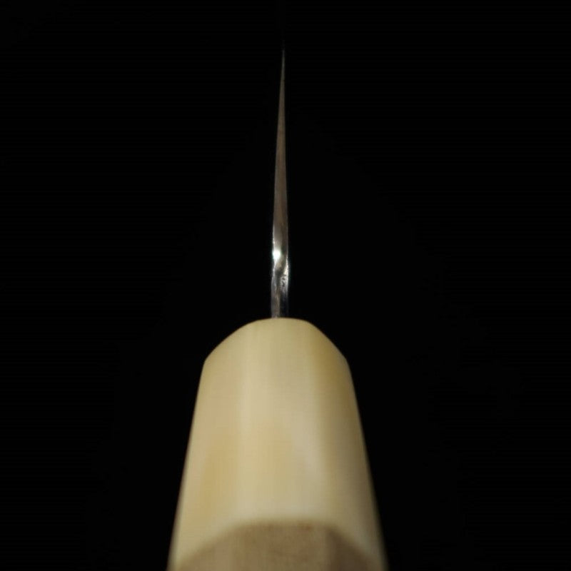 MIURA Itadaki Tanaka Giichi Aogami n°2 Gyuto, finition shinogi, manche octogonal en buffle blanc (210/240mm)