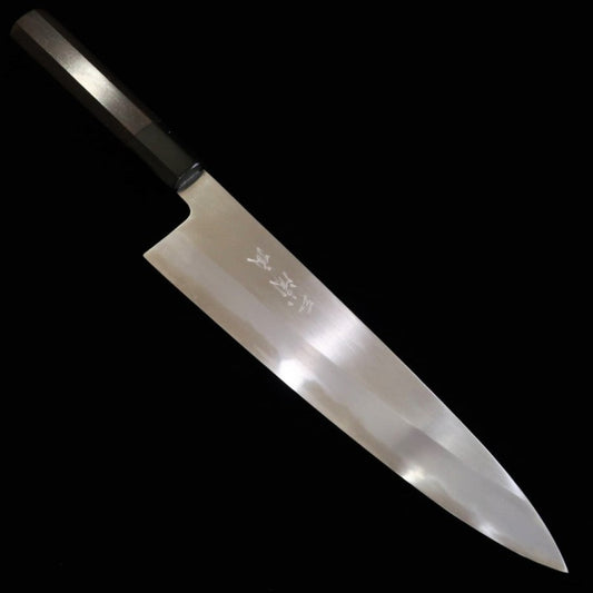 三浦 MIURA  三浦頂 白紙二号 牛刀 しのぎ仕上げ 黒檀八角柄 (240mm)