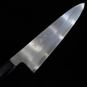MIURA Itadaki Miura, Tanaka Giichi, gyuto acier Shirogami n°2, finition shinogi, manche octogonal en ébène (240 mm)