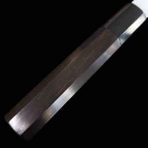 MIURA Itadaki Miura, Tanaka Giichi, gyuto acier Shirogami n°2, finition shinogi, manche octogonal en ébène (240 mm)