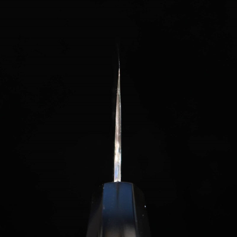 MIURA Itadaki Miura, Tanaka Giichi, gyuto acier Shirogami n°2, finition shinogi, manche octogonal en ébène (240 mm)