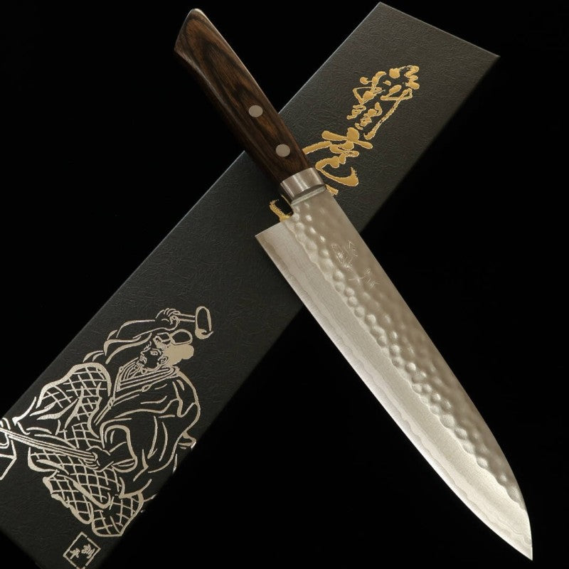 MIURA Gyuto Kiryuu VG10 Damas martelé Manche en frêne (180 mm)