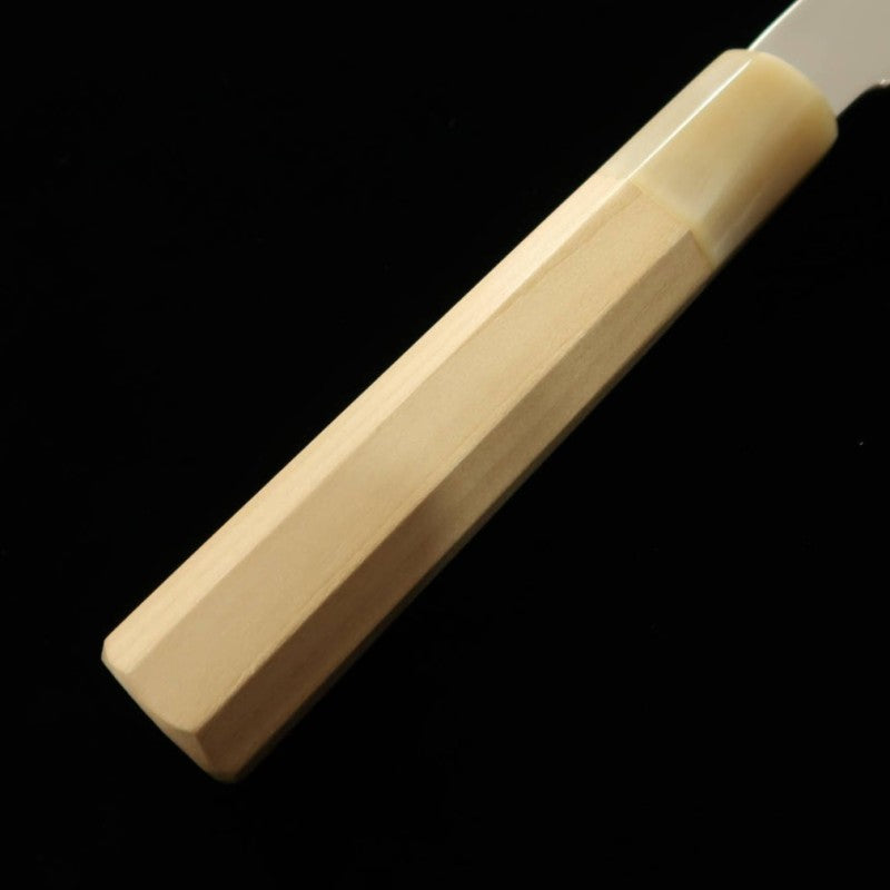 Gyuto MIURA Obidama White Steel, Fully Blurred Finish, Magnolia Octagonal Handle (210mm) 