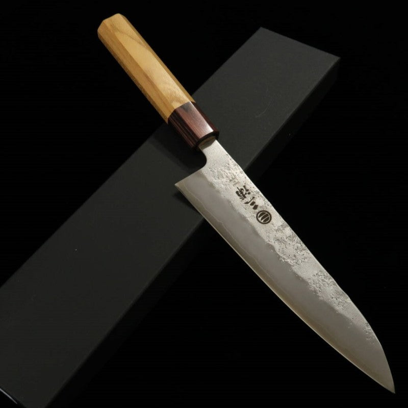 MIURA Gyuto Gin-san No.3 Nashiji Manche octogonal en zelkova (180 mm)