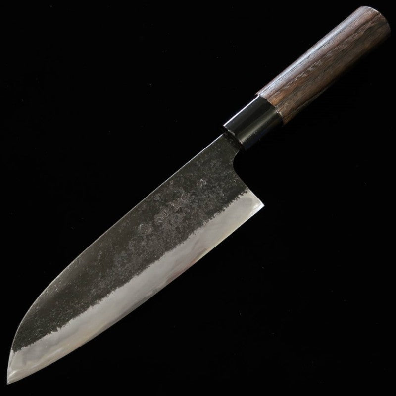 Gyuto MIWA Aogami no.1 acabado negro, mango de madera de castaño quemada (165mm)