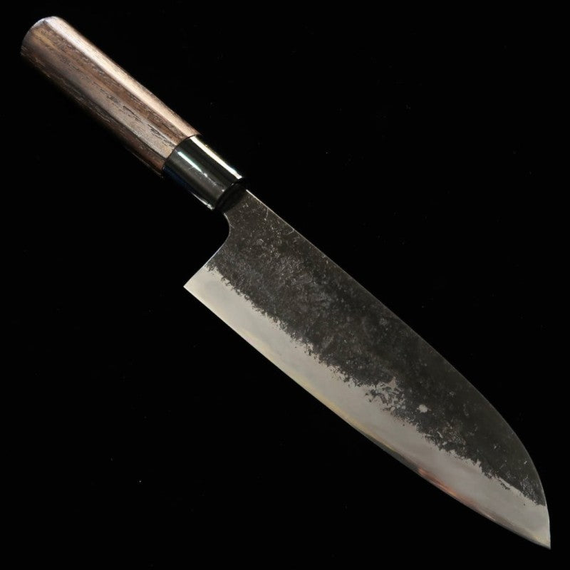 Gyuto MIWA Aogami no.1 acabado negro, mango de madera de castaño quemada (165mm)