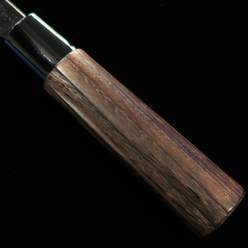 Gyuto MIWA Aogami no.1 acabado negro, mango de madera de castaño quemada (165mm)