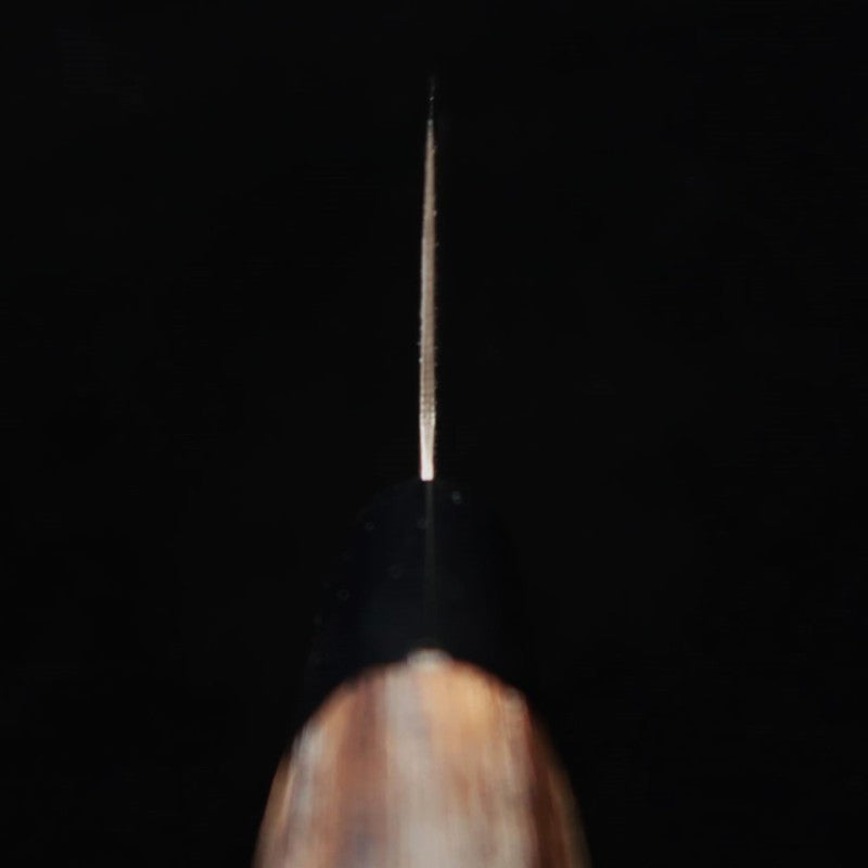 Gyuto MIWA Aogami no.1 acabado negro, mango de madera de castaño quemada (165mm)