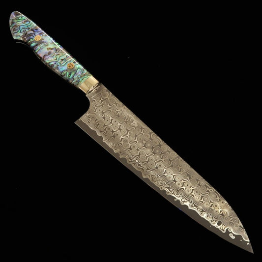 二唐刃物鍛造所 NIGARA 牛刀 SG2 磨き鎚目 螺鈿柄 (240mm)
