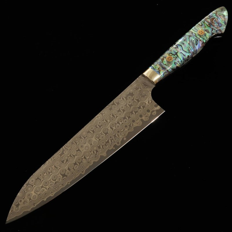 Gyuto NIGARA SG2 Polished Hammered Markings with Mother of Pearl Handle (240mm) 