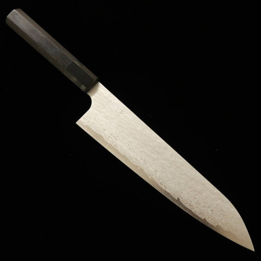 二唐刃物鍛造所 NIGARA VG XEOS 槌目ダマスカス 牛刀 黒檀柄 (210/240mm)